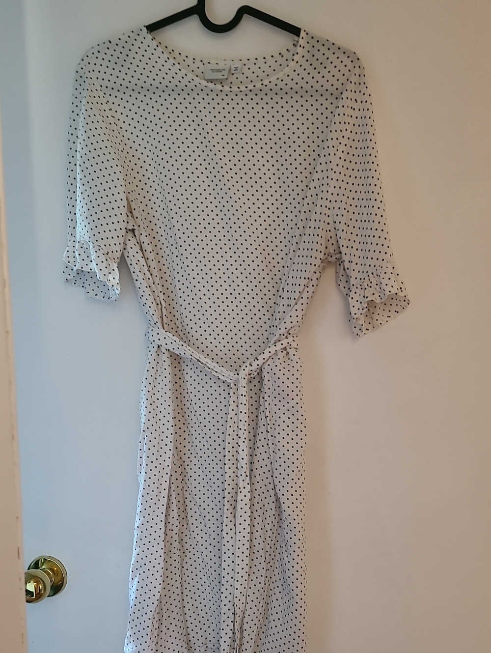 Banana Republic White Polka Dot Midi Dress